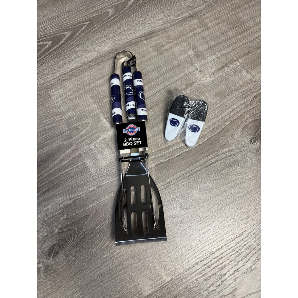 Penn State Nittany Lions 2-Piece BBQ Set Spatula Tongs & Magnetic Clips Siskiyou